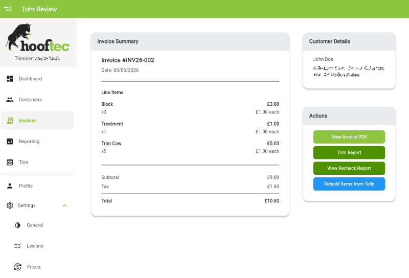 Hooftec App Invoices